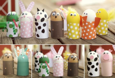 als Hasen dekorierte Ostereier