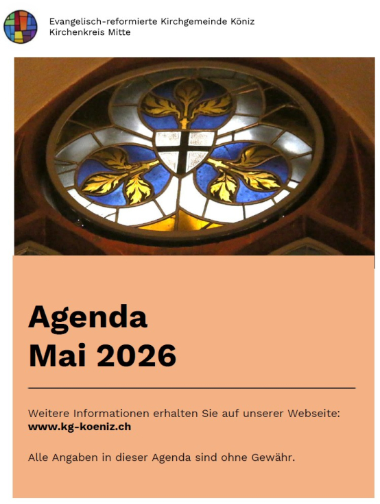 Monatsagenda Mai 2026 für den Kirchenkreis Mitte