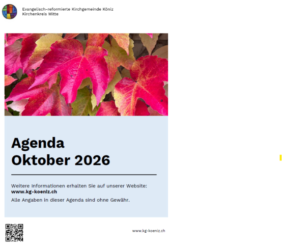 Agenda des Kirchenkreises Mitte für den Monat Oktober