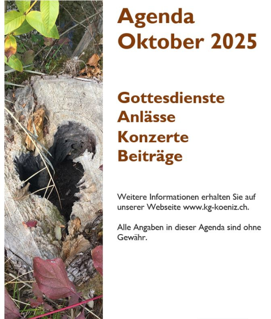 Monatsagenda des Kirchenkreises Mitte für den Monat Oktober
