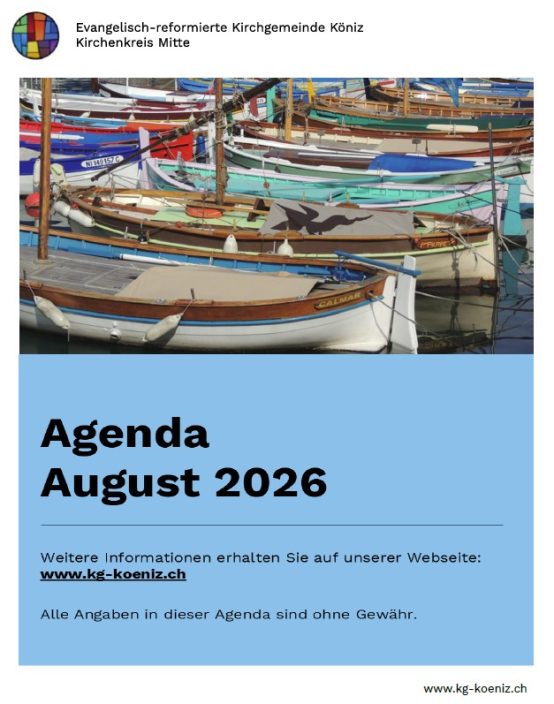 Monatsagenda August für den Kirchenkreis Mitte
