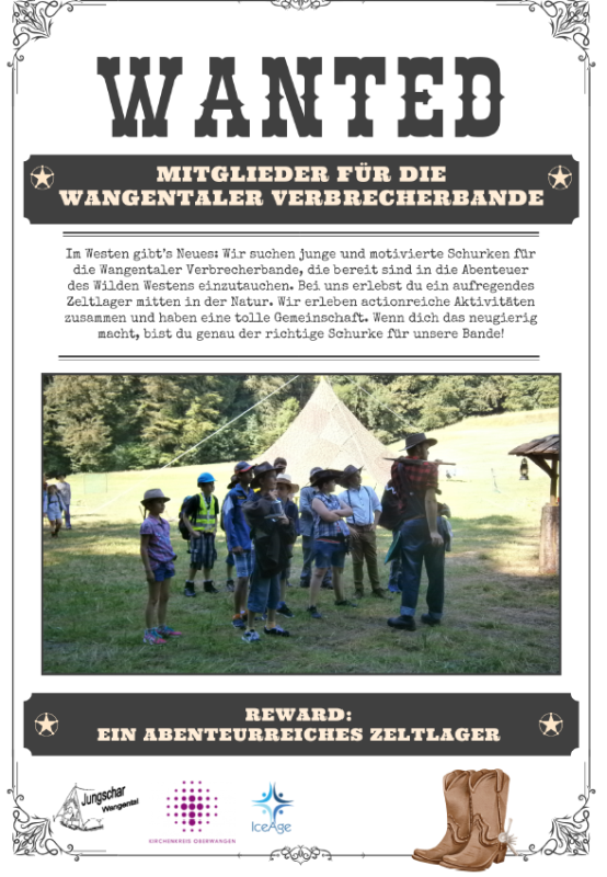 Sommerlager 2026 Jungschar Wangental und IceAge